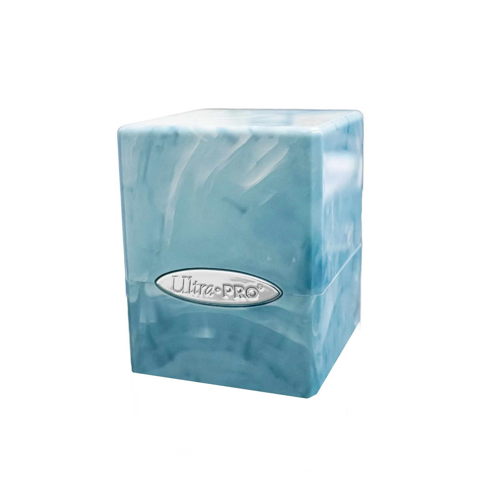 E-16354 MARBLE SATIN CUBE - LIGHT BLUE/WHITE