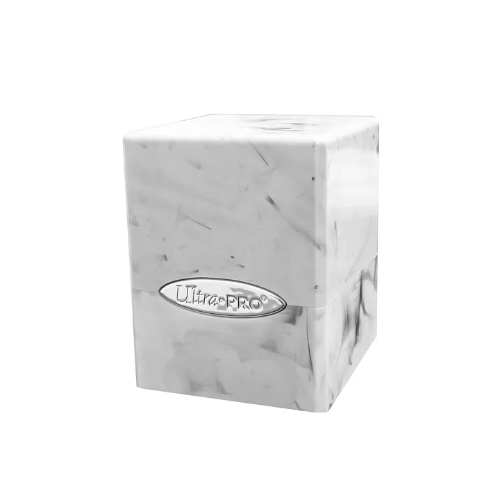 E-16353 MARBLE SATIN CUBE - WHITE/BLACK