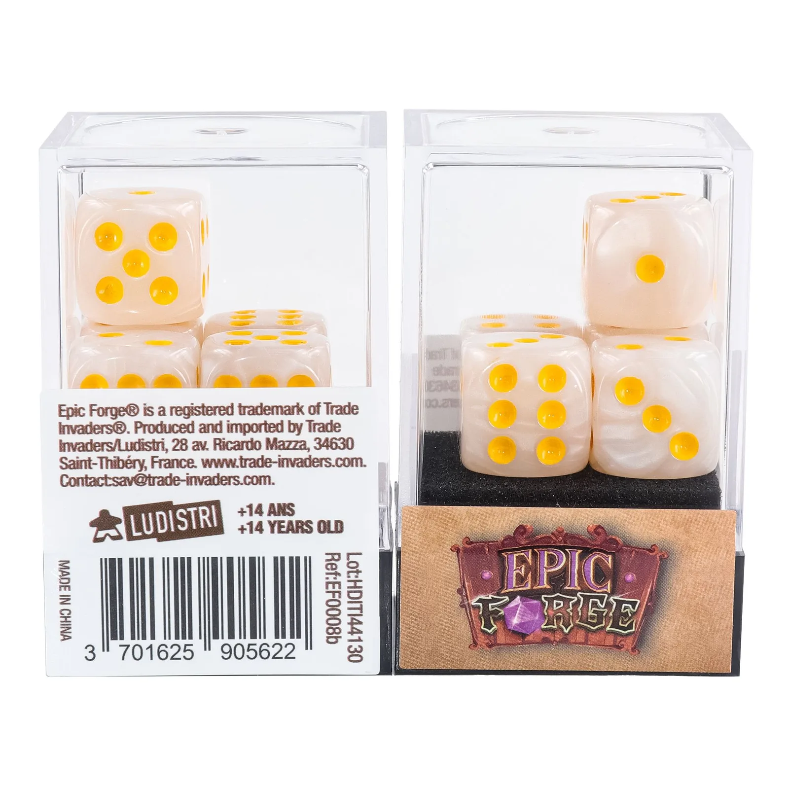 EPIC FORGE 5 dices pack - White Pearl