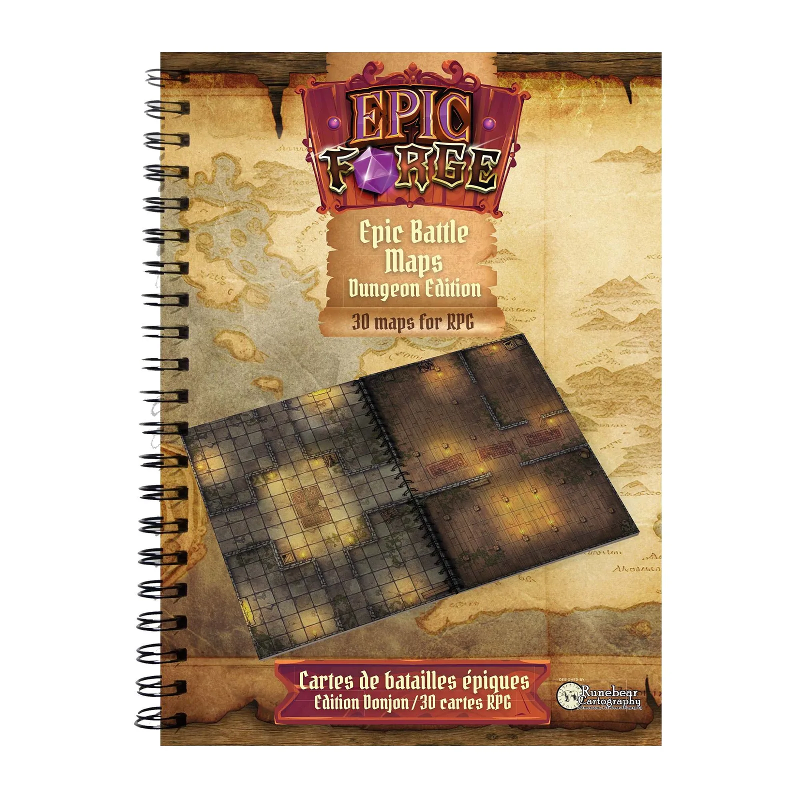 EPIC FORGE Battlemaps book : Dungeons (305x420 mm) Hardcover