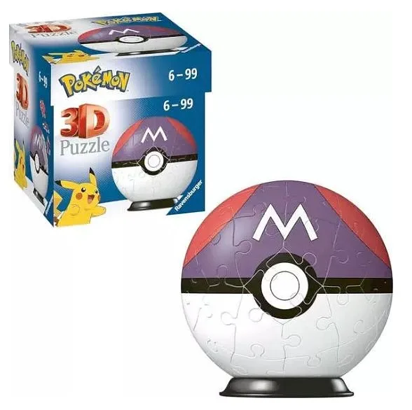RAVENSBURGER Pokémon Masterball viola 3D Puzzleball 54 pezzi