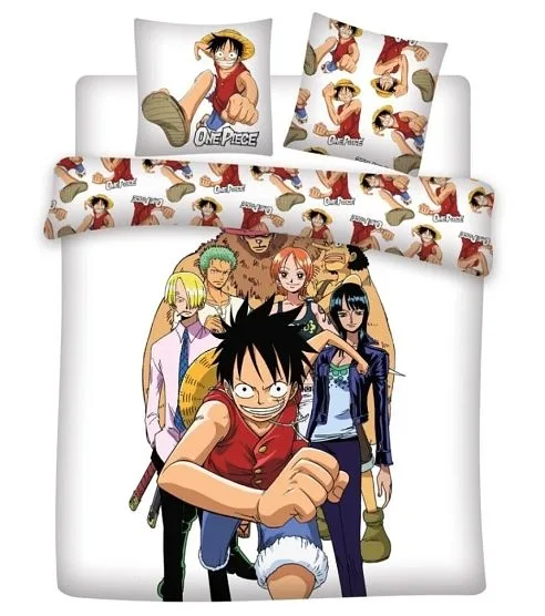 AyMax - ONE PIECE - Copripiumino (240x220cm) + Federe (2x65x65cm) : "Luffy Crew"