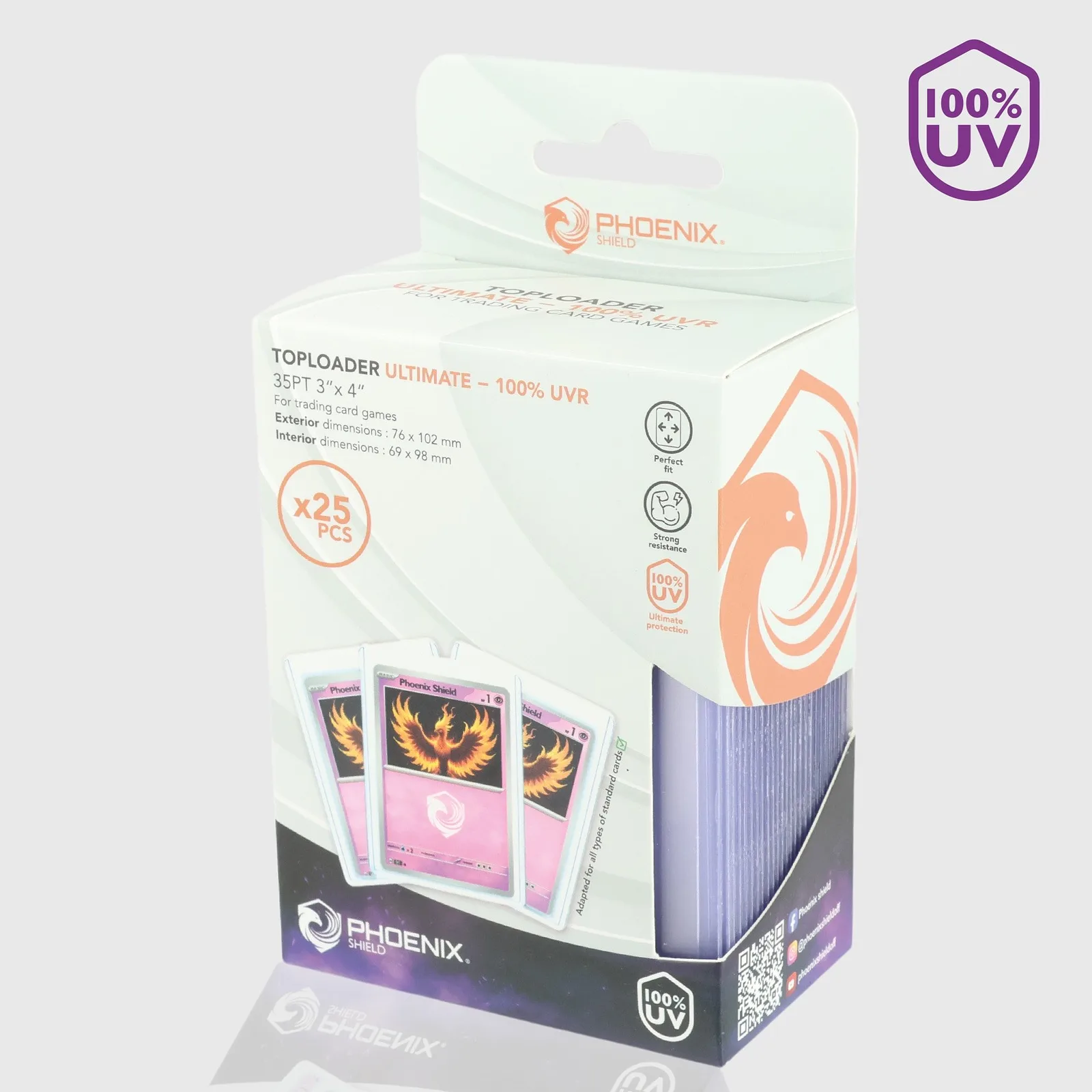 PHOENIX SHIELD Toploaders 35pt 3"X4" (X 25) Ultimate 100% UVR