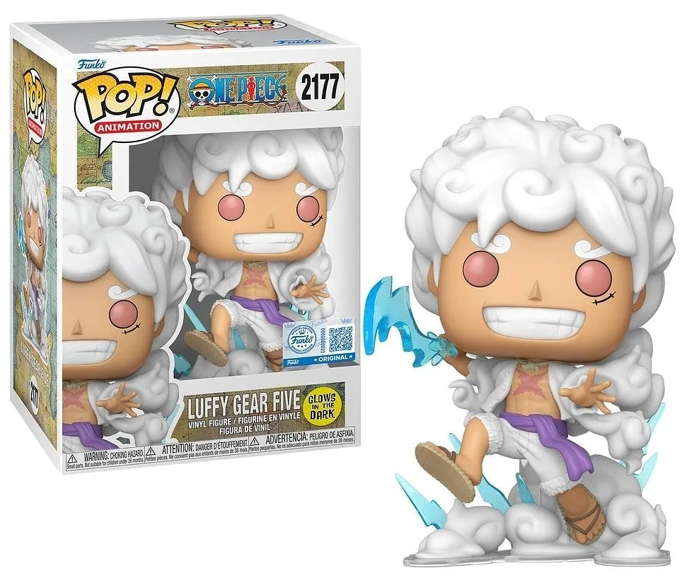 FUNKO POP Animation: One Piece - 2177 Gear 5 Luffy (Glows in The Dark) (Exclusive) 9cm
