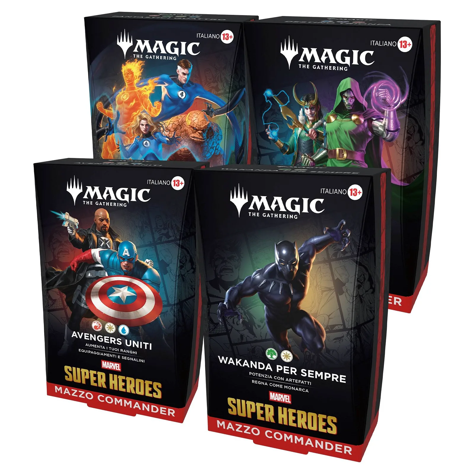 Magic: The Gathering - Marvel Super Heroes Commander Decks Display (4 mazzi) - ITA