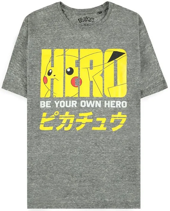 T-Shirt Pokemon Pikachu Pika Hero Uomo XL