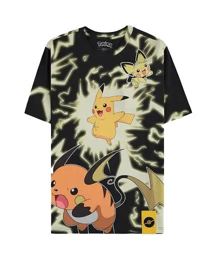 T-Shirt Pokemon Pikachu Evolution Lightning XL