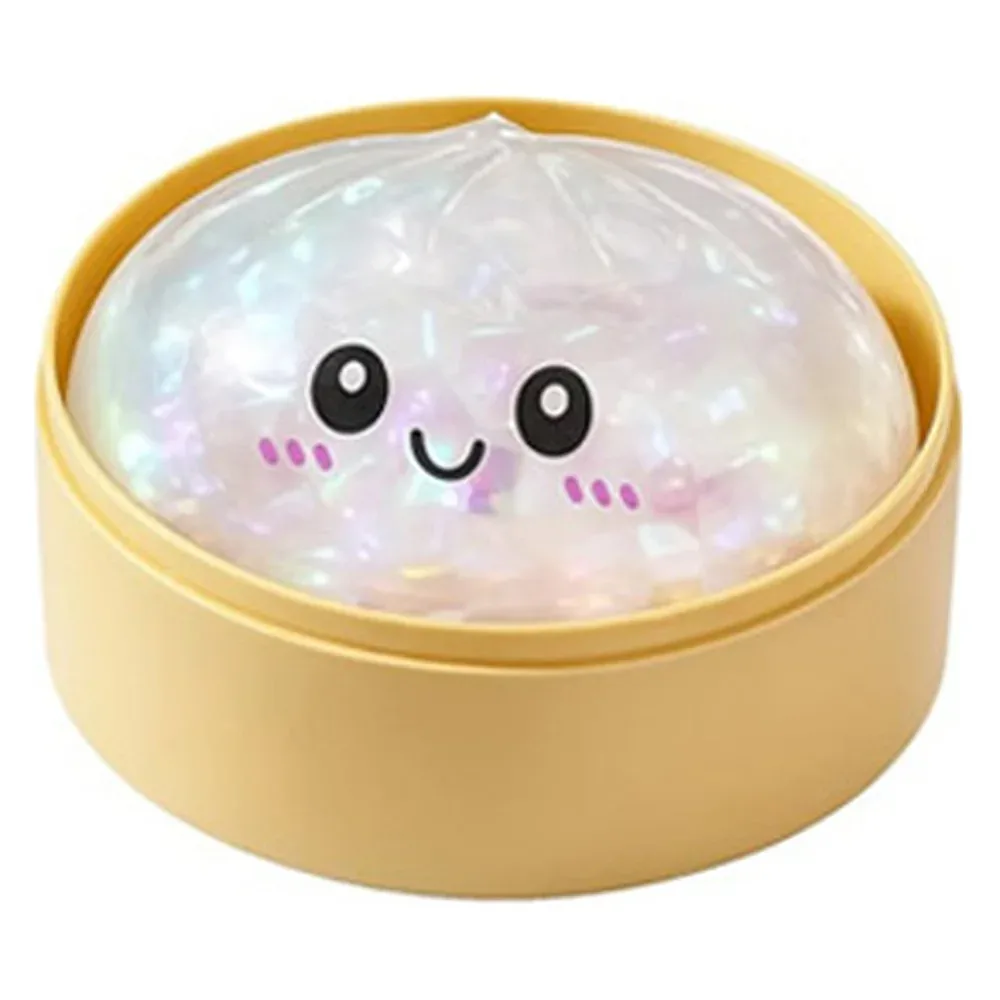 Squishy Bun Rainbow Mystery – Baozi antistress glitter 15 cm con cestino (colore a sorpresa)
